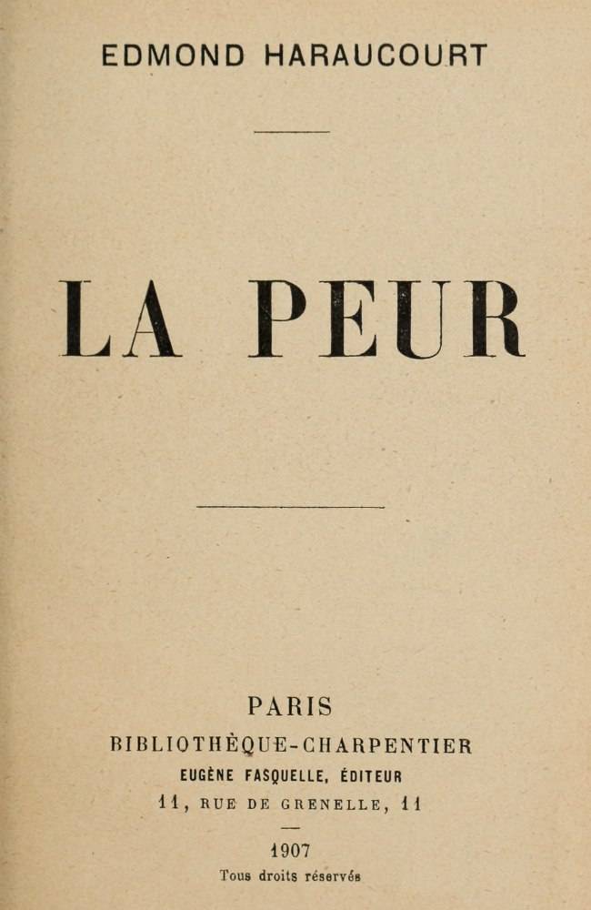 La peur cover