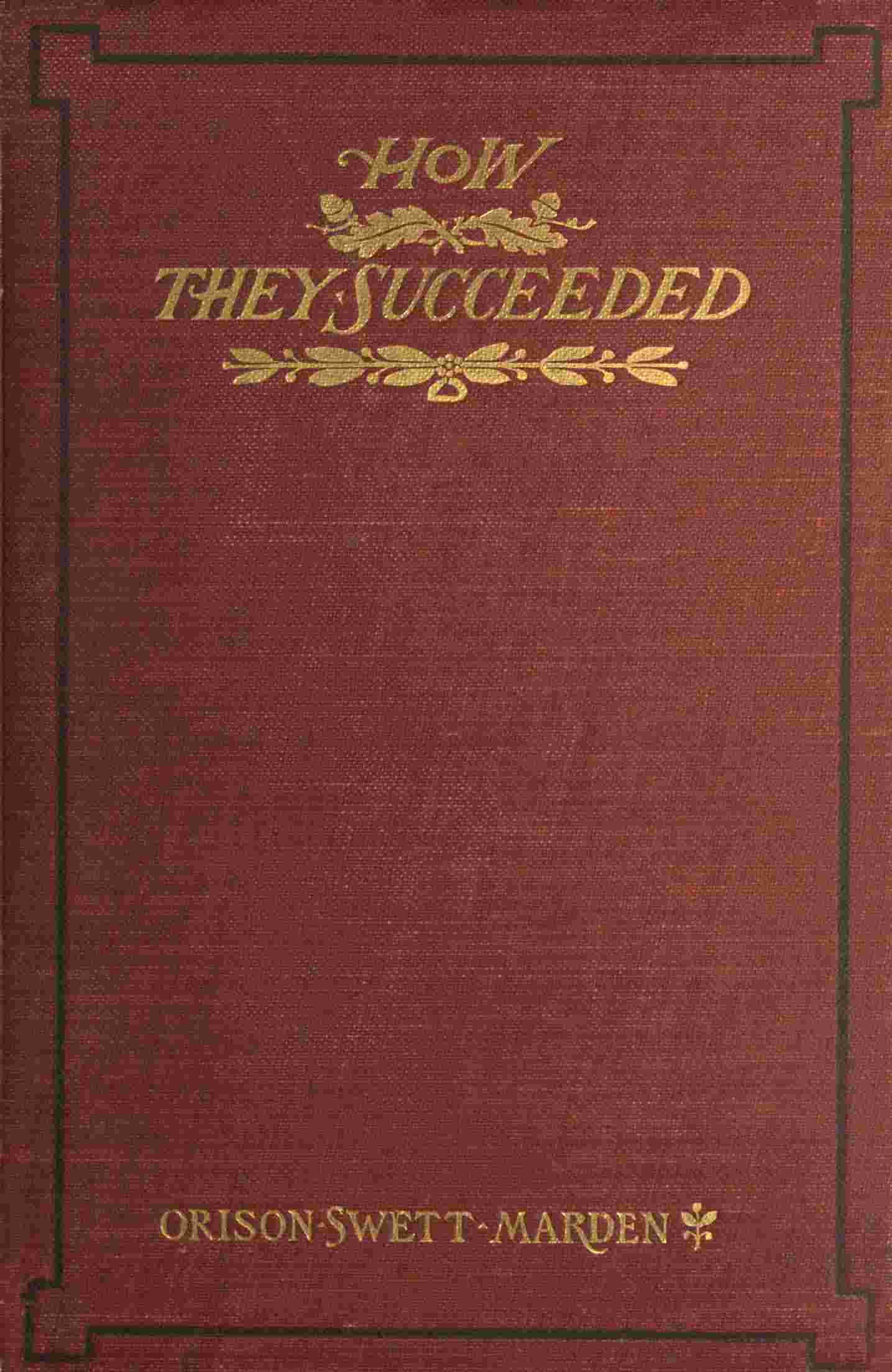 How They Succeeded: Life Stories of Successful Men Told by Themselves cover