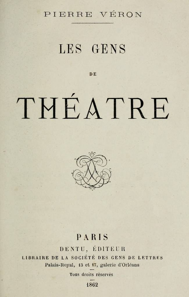 Les gens de théâtre cover