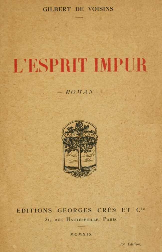 L'esprit impur: roman cover