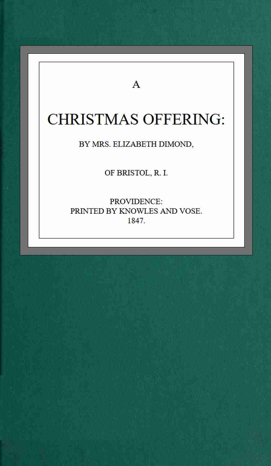 Christmas offering cover