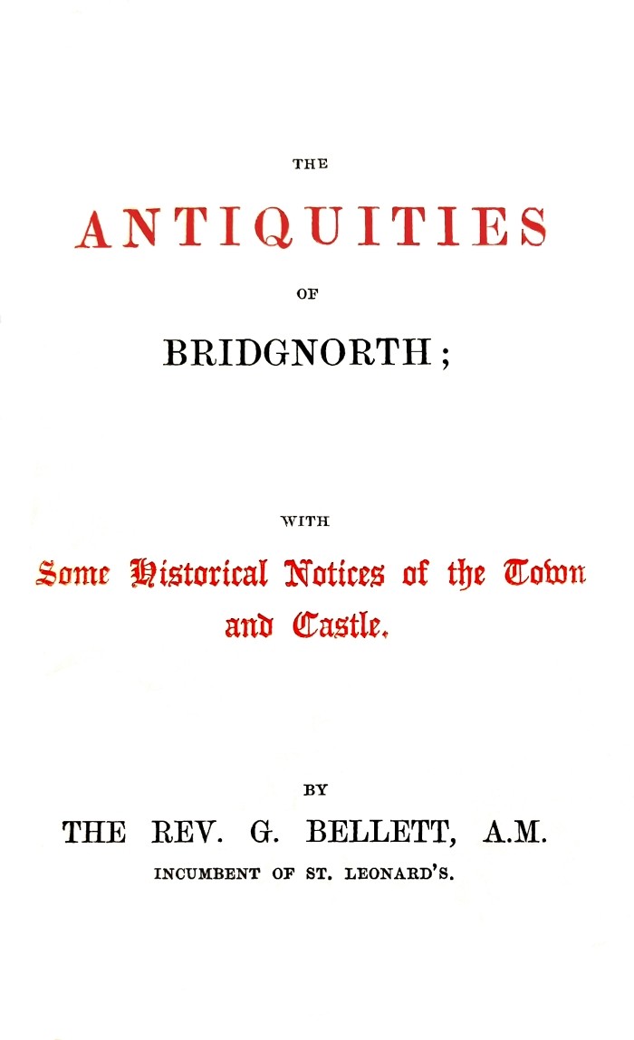 The antiquities of Bridgnorth cover
