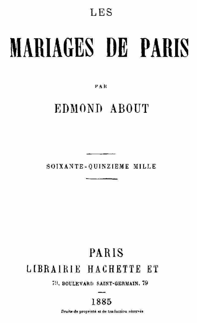 Les mariages de Paris cover