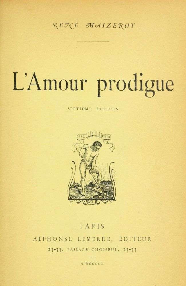 L'amour prodigue cover