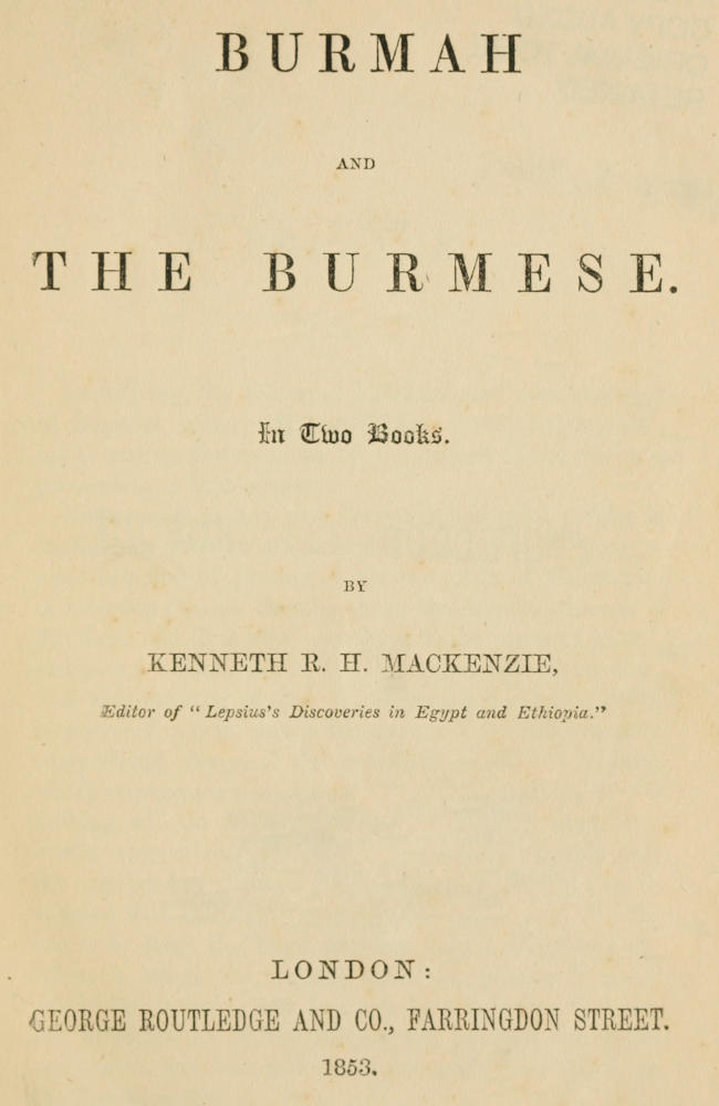Burmah and the Burmese cover