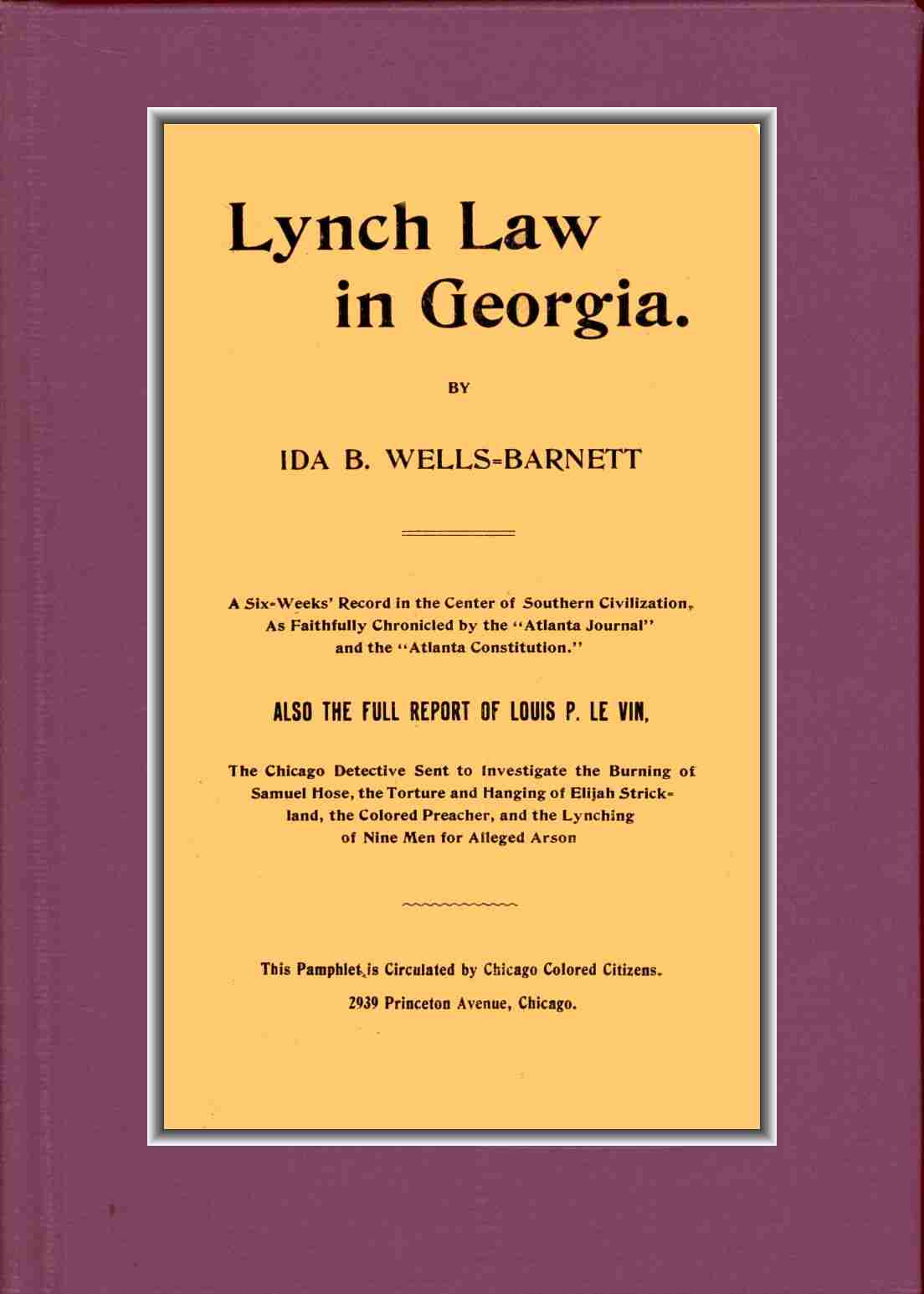 Lynch Law in Georgia cover