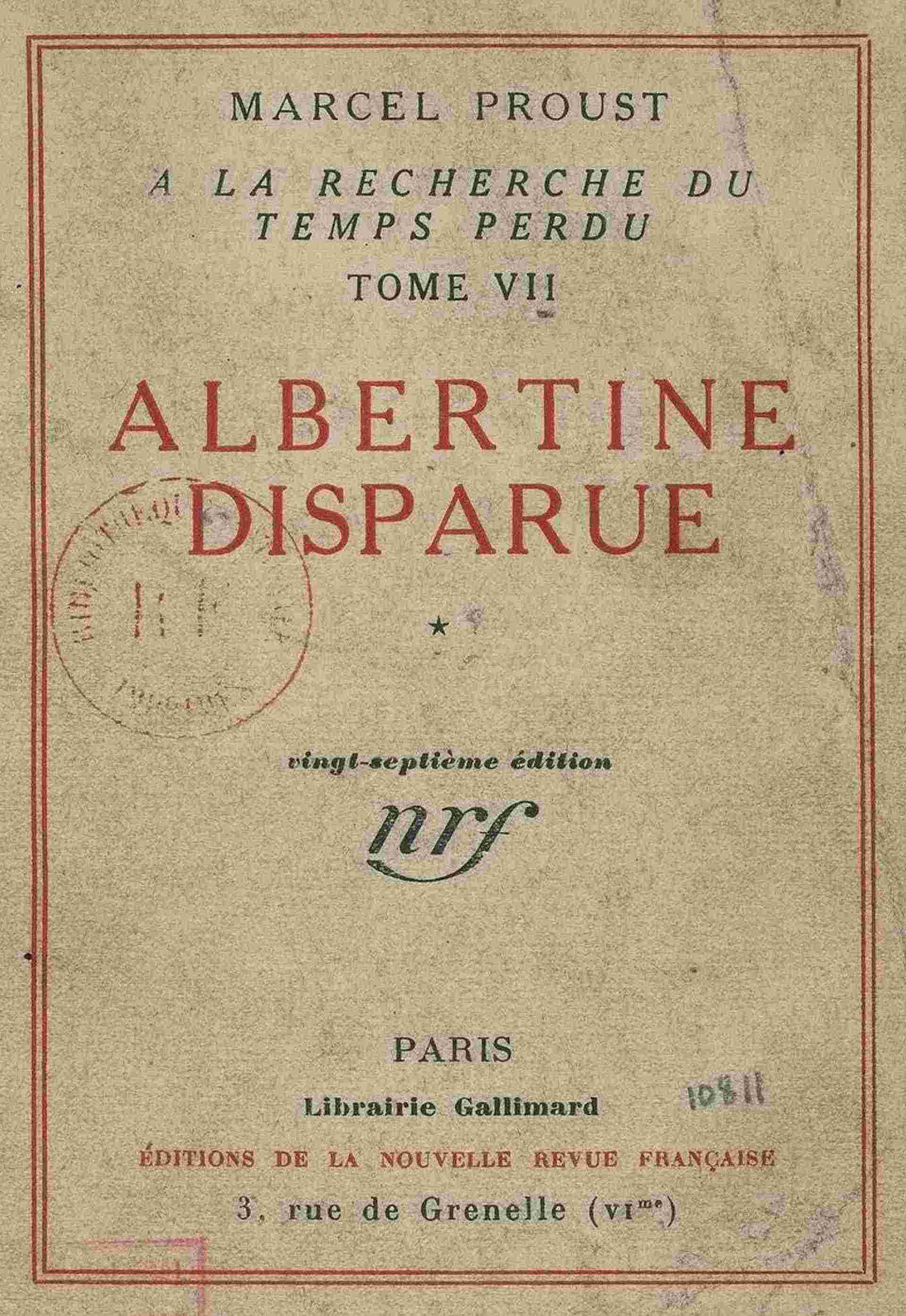 Albertine disparue Vol 1 (of 2) / À la recherche du temps perdu, Tome 7 cover