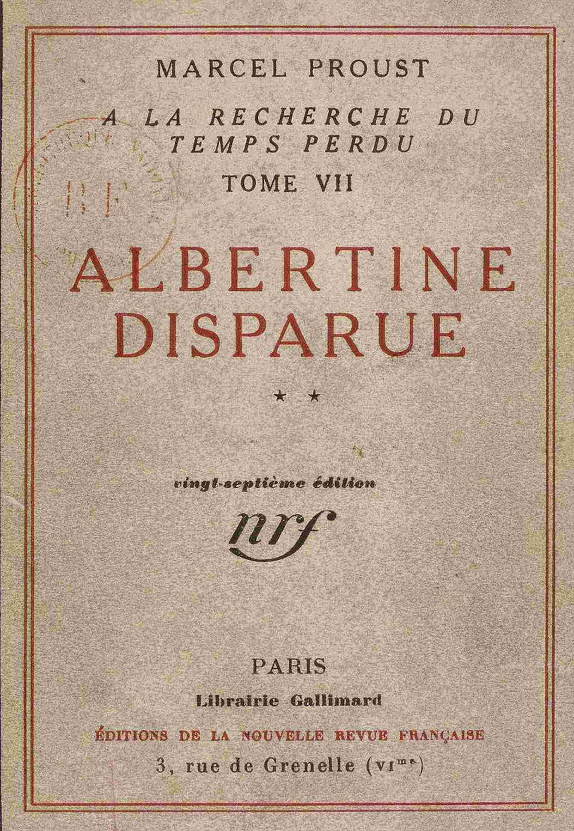 Albertine disparue Vol 2 (of 2) / À la recherche du temps perdu, Tome 7 cover