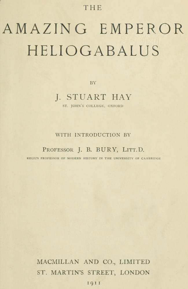 The Amazing Emperor Heliogabalus cover