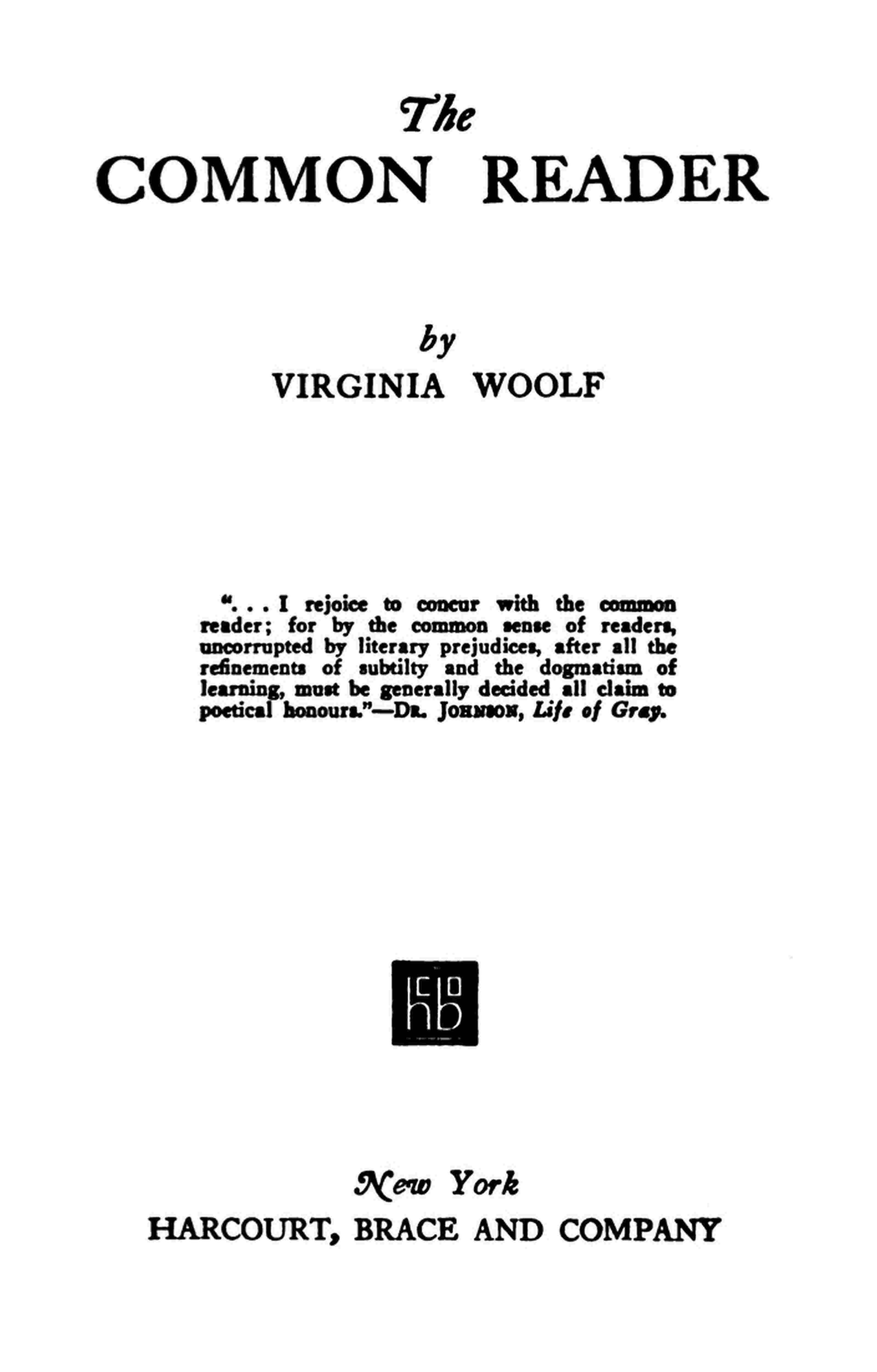 The Common Reader cover