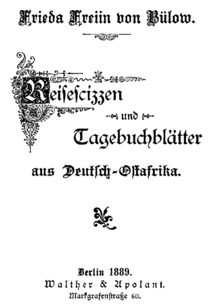 Reisescizzen und Tagebuchblätter aus Deutsch-Ostafrika cover