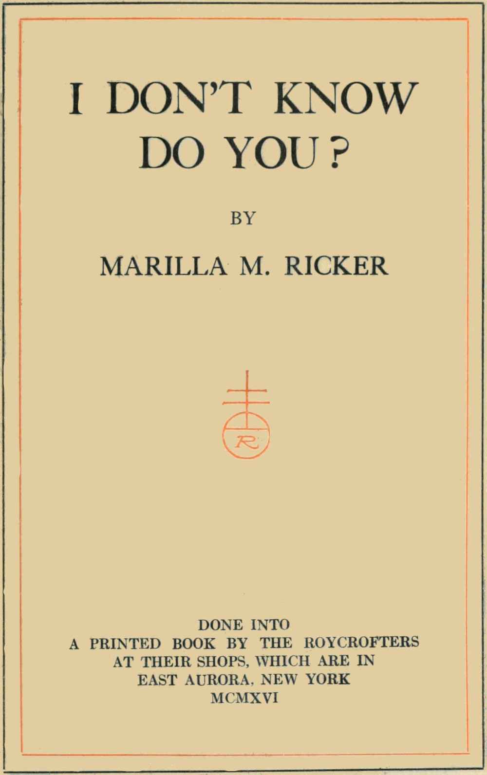 I don't know, do you? cover