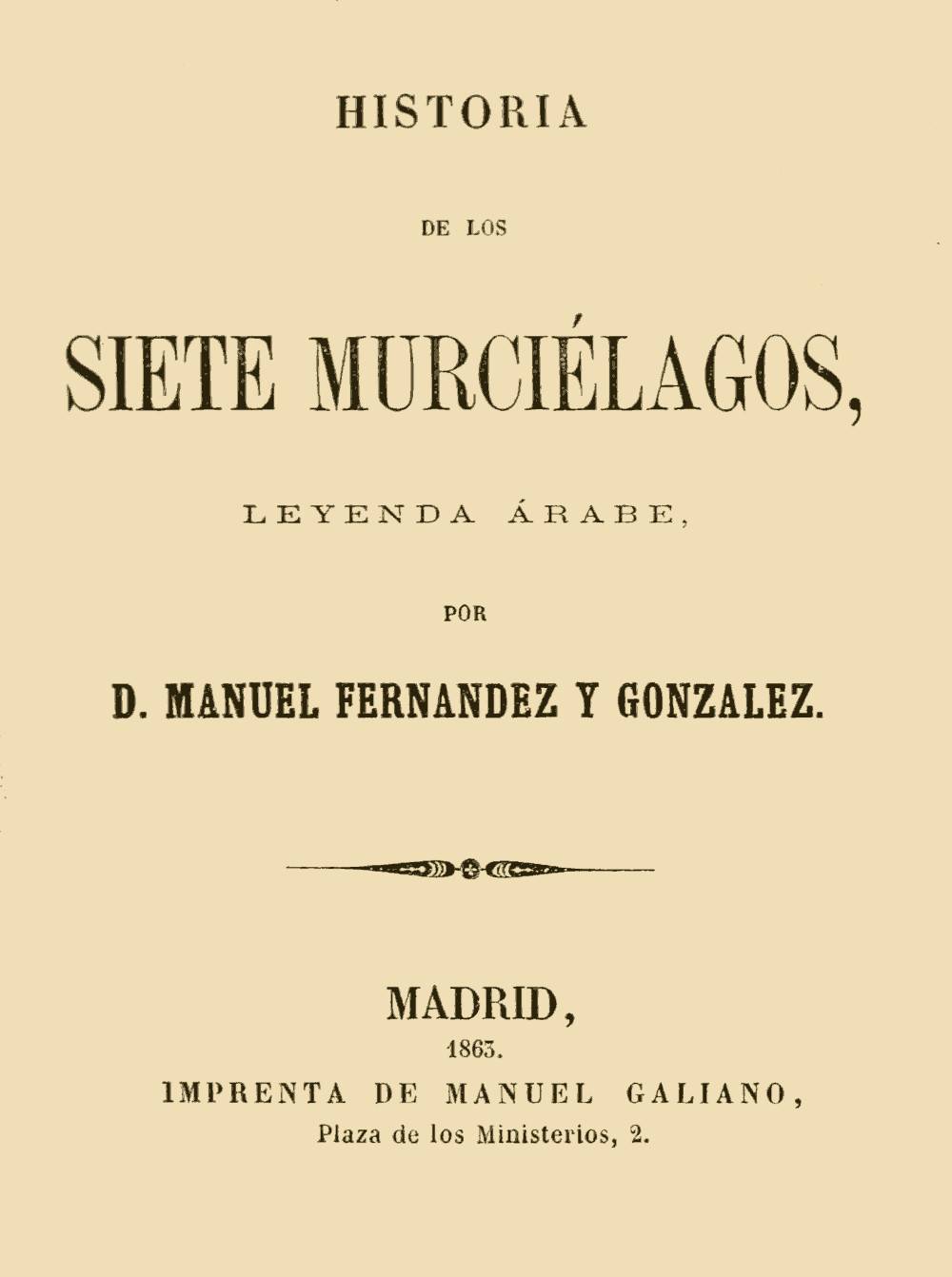 Historia de los siete murciélagos, leyenda árabe cover