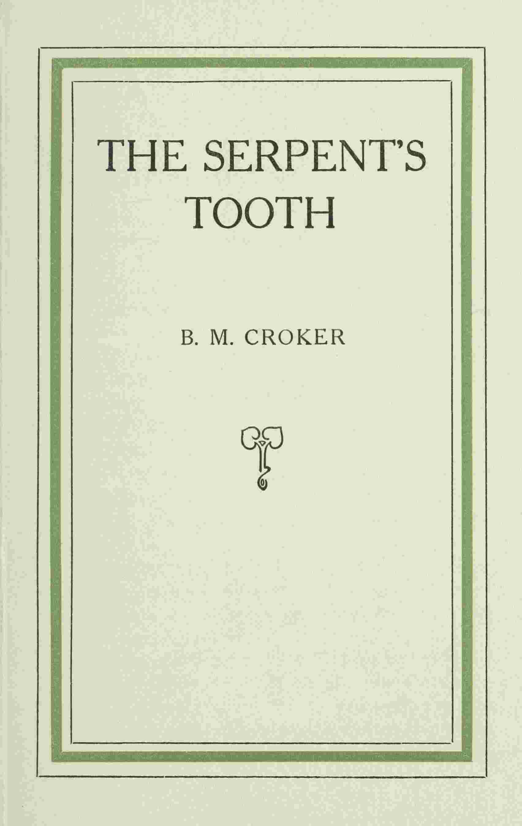 The Serpent's Tooth cover