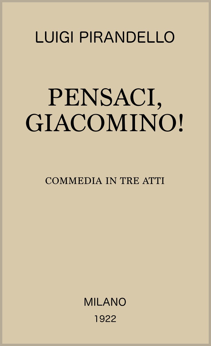 Pensaci, Giacomino! cover