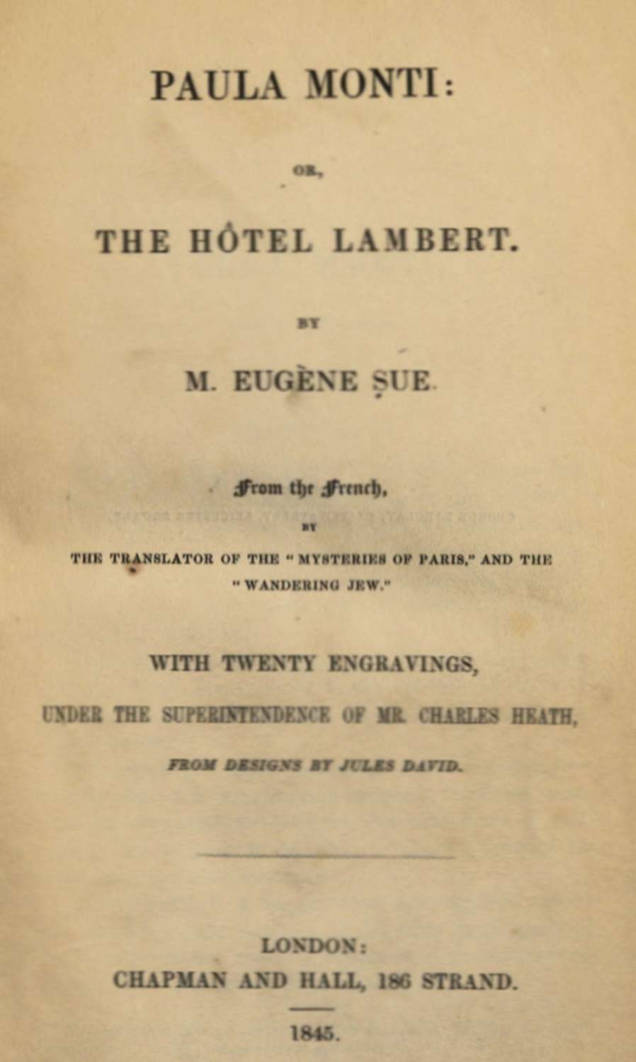 Paula Monti; or, The Hôtel Lambert cover