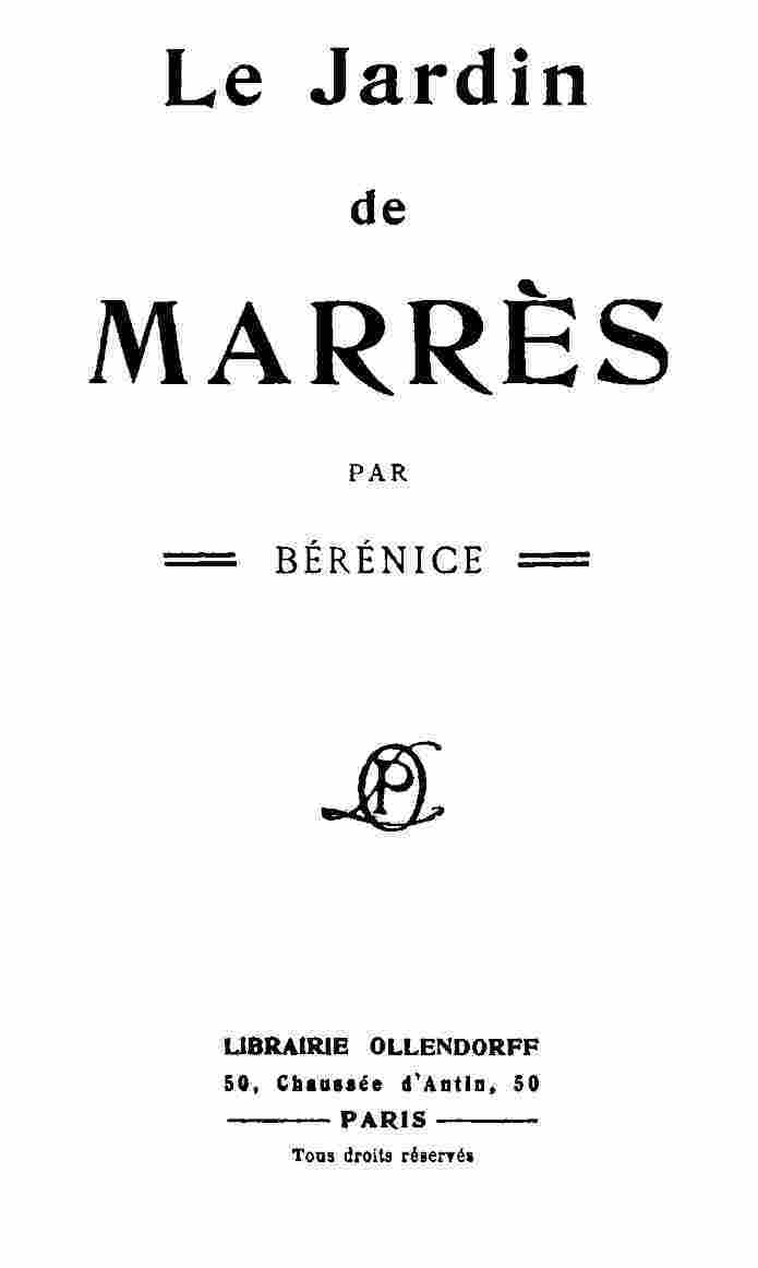 Le Jardin de Marrès / par Bérénice cover