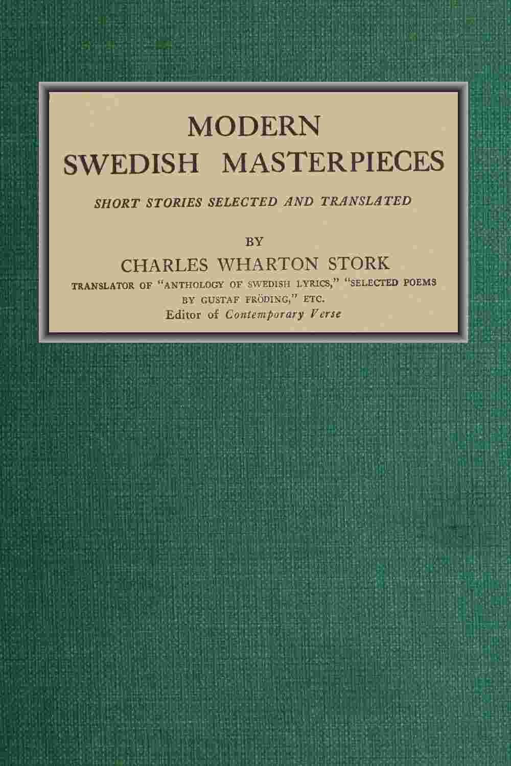 Modern Swedish Masterpieces: Short Stories cover
