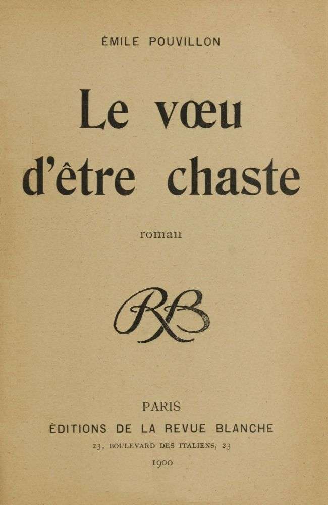 Le vœu d'être chaste: roman cover