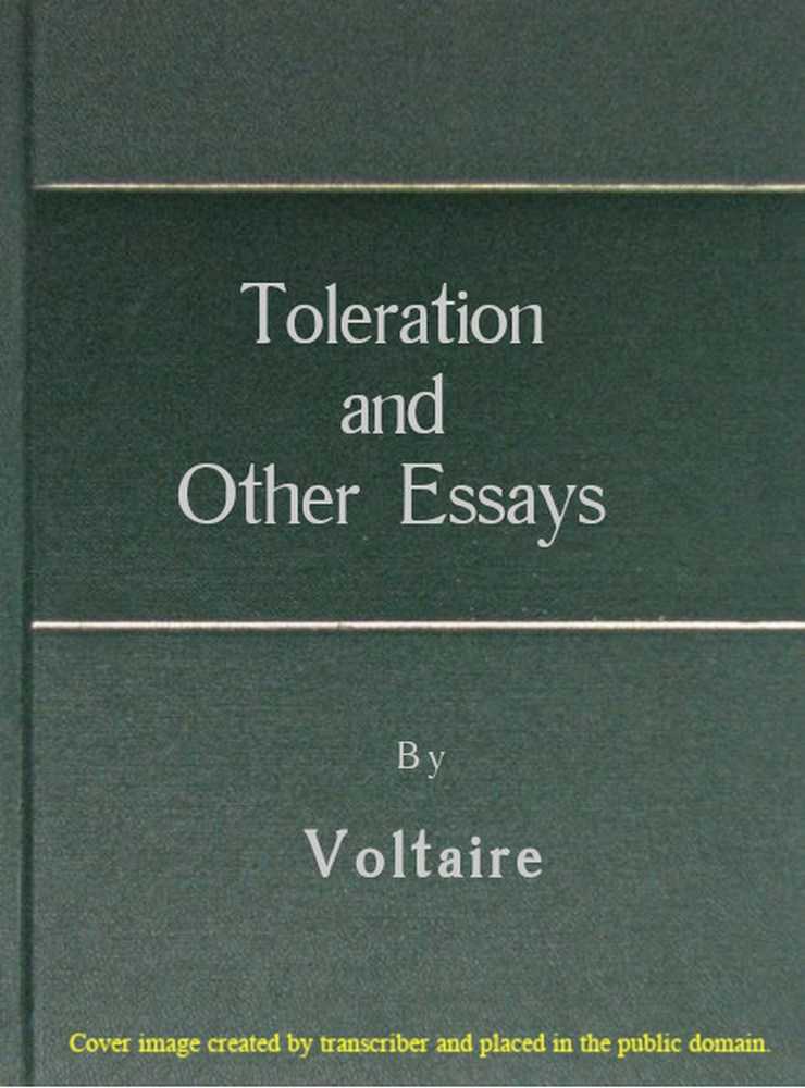 Toleration and other essays cover
