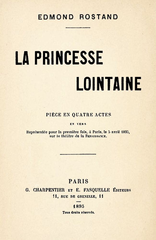 La Princesse lointaine: Pièce en quatre actes, en vers cover