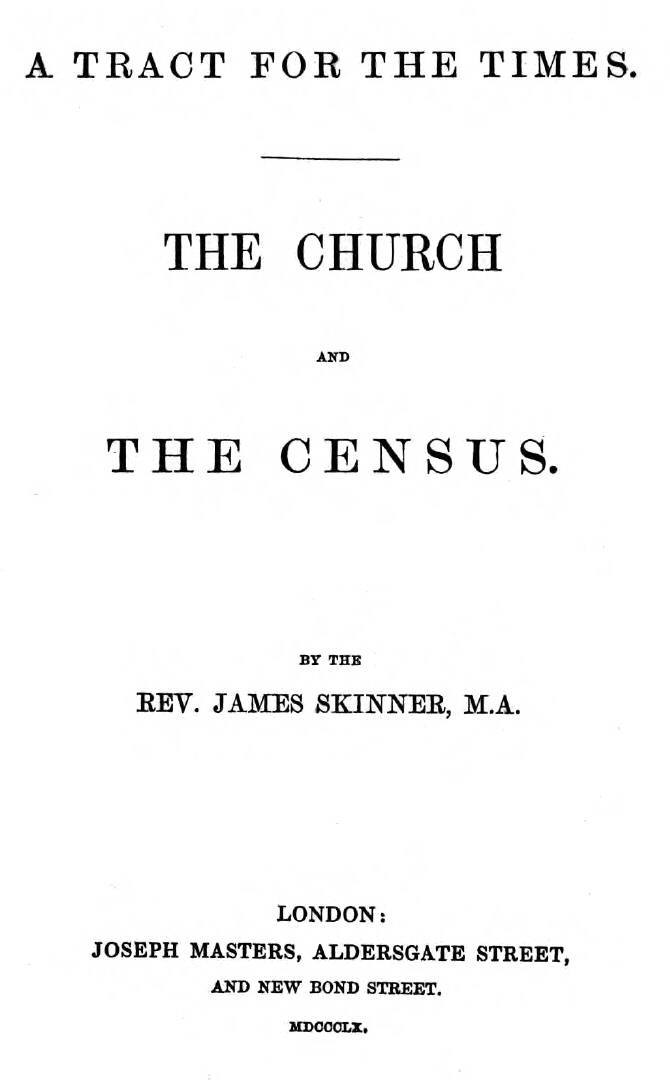 A Tract for the Times: The Church and the Census cover