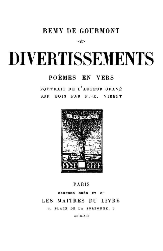 Divertissements: poèmes en vers cover