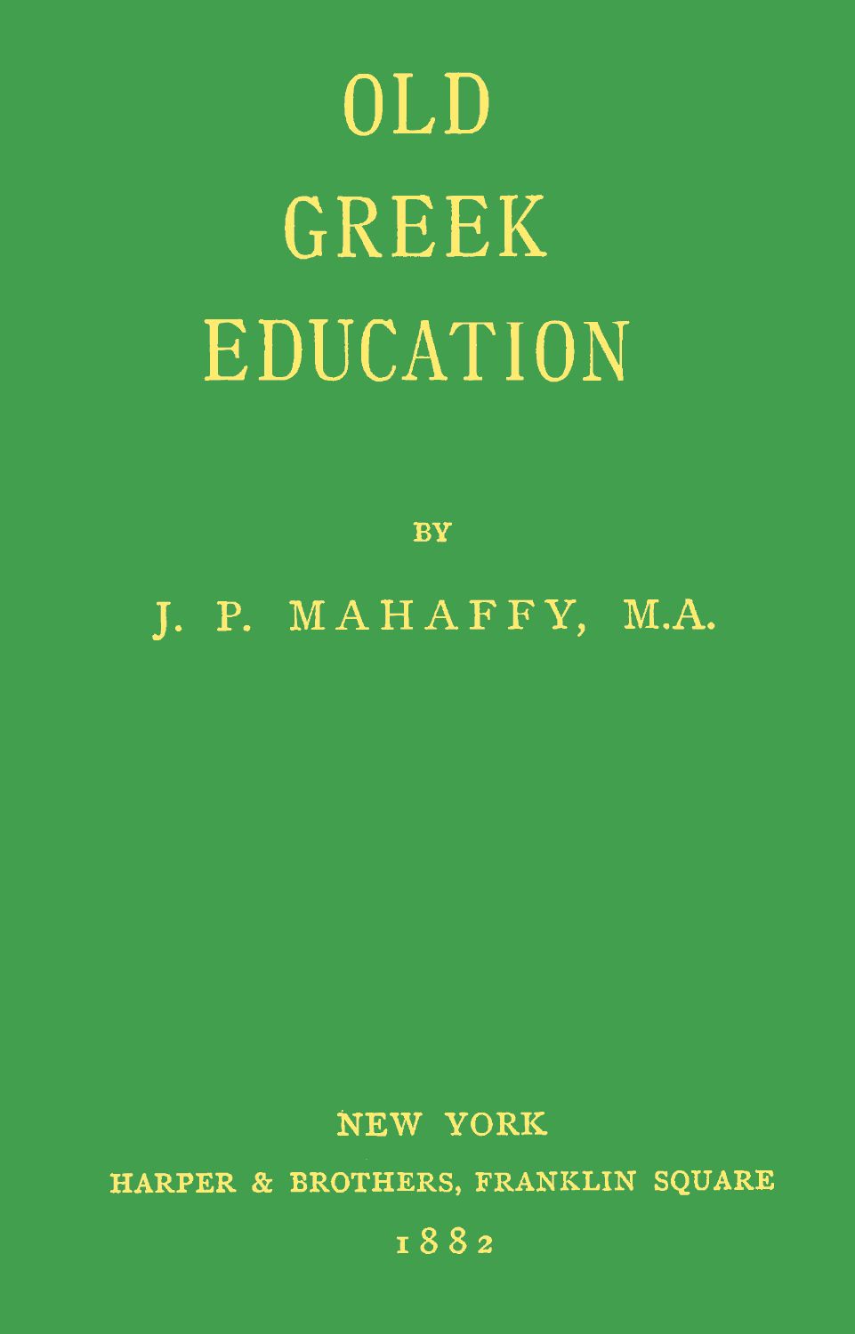 Old Greek Education cover