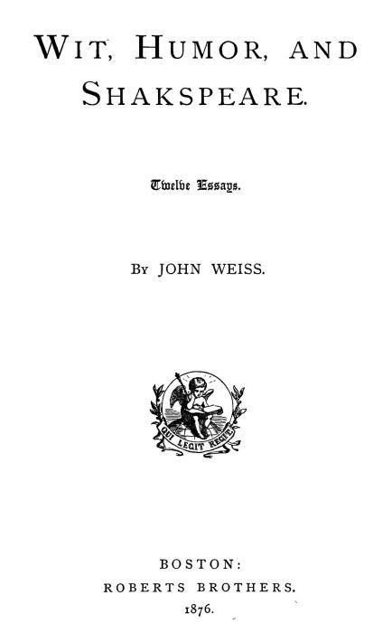 Wit, Humor, and Shakspeare: Twelve Essays cover
