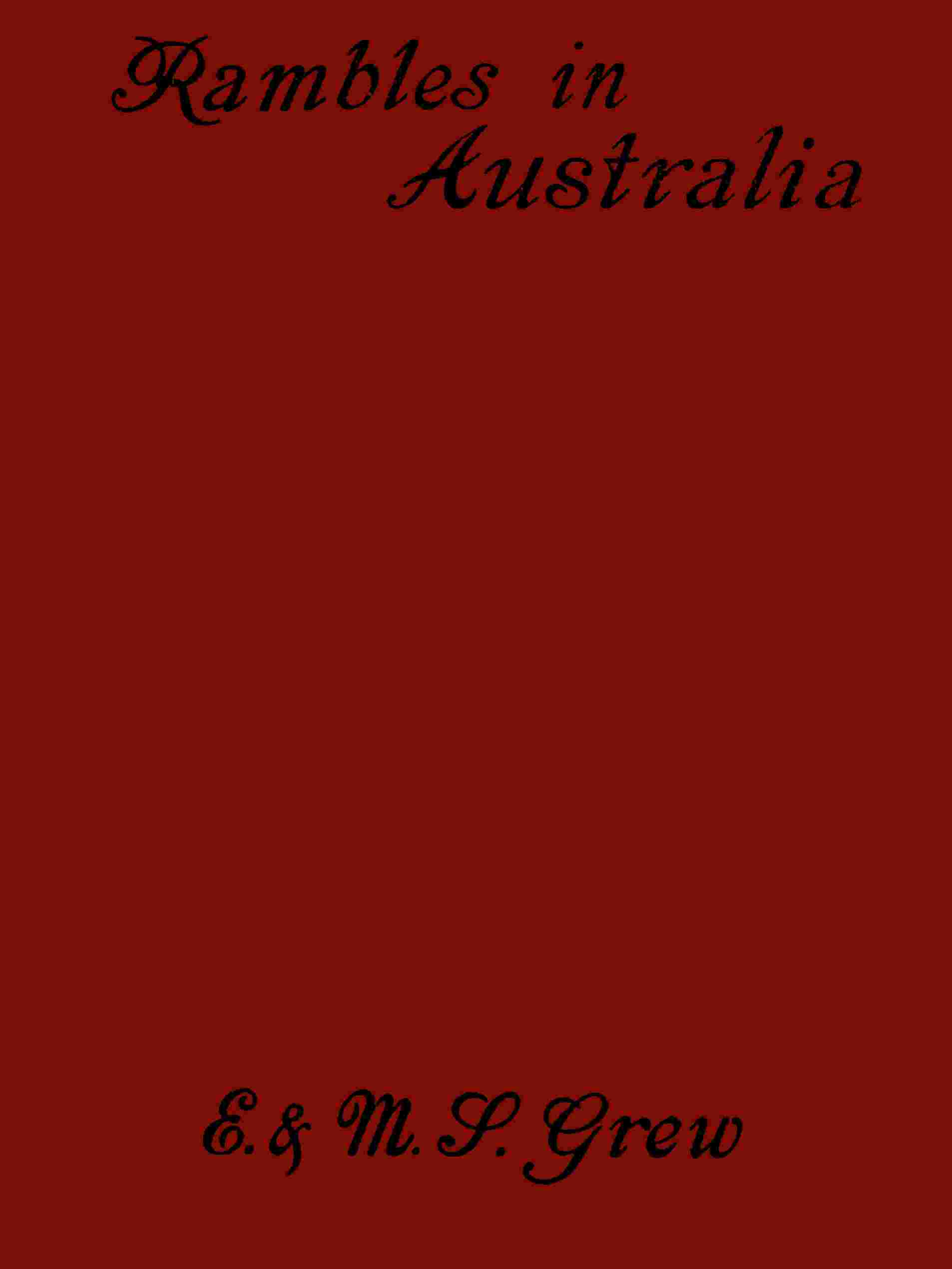 Rambles in Australia cover
