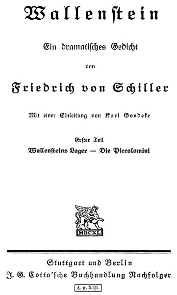 Wallensteins Lager cover