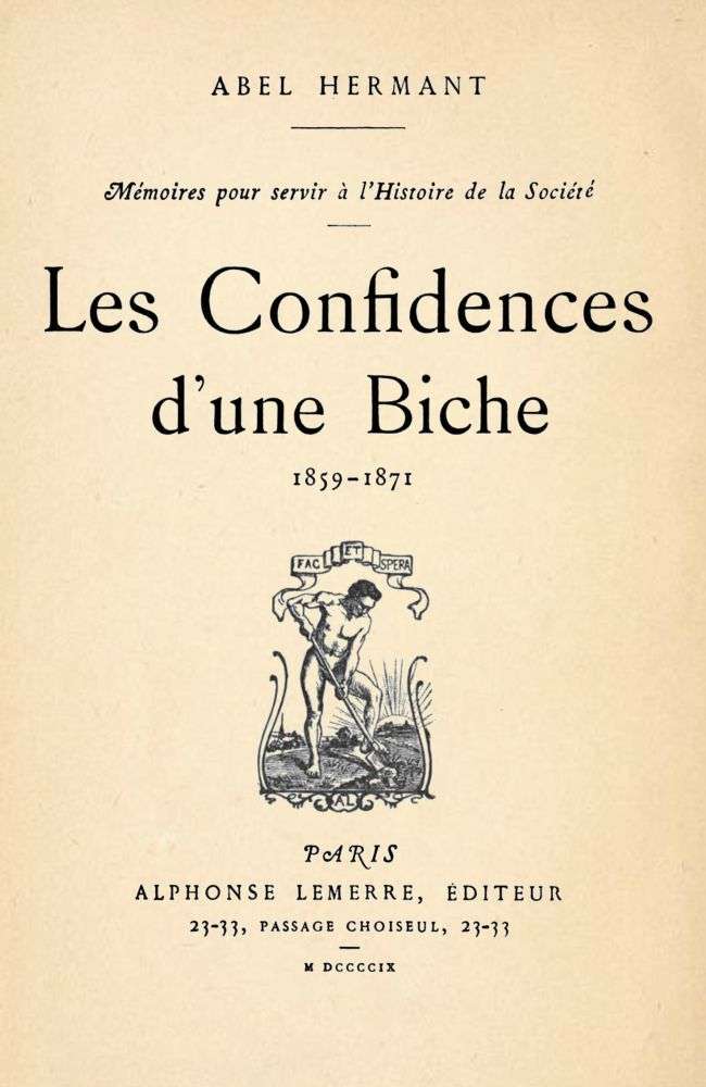 Les Confidences d'une Biche, 1859-1871 cover