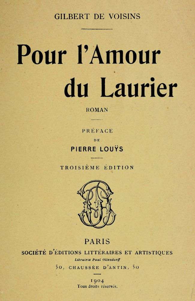 Pour l'Amour du Laurier: Roman cover