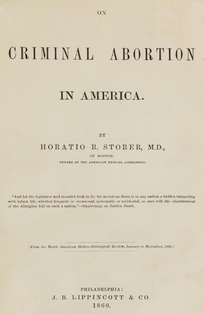 On criminal abortion in America cover
