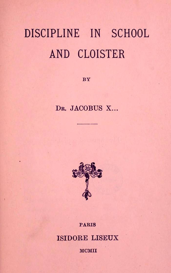 Discipline in School and Cloister cover
