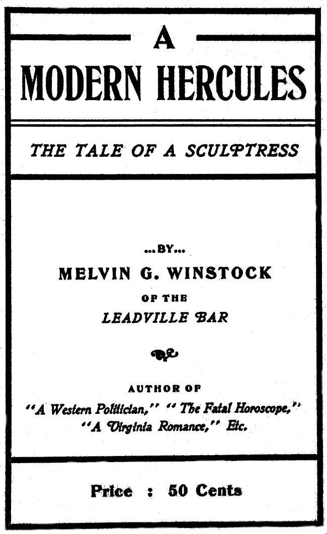 "A Modern Hercules," the Tale of a Sculptress cover