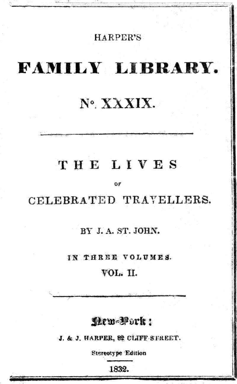 The Lives of Celebrated Travellers, Vol. 2 (of 3) cover