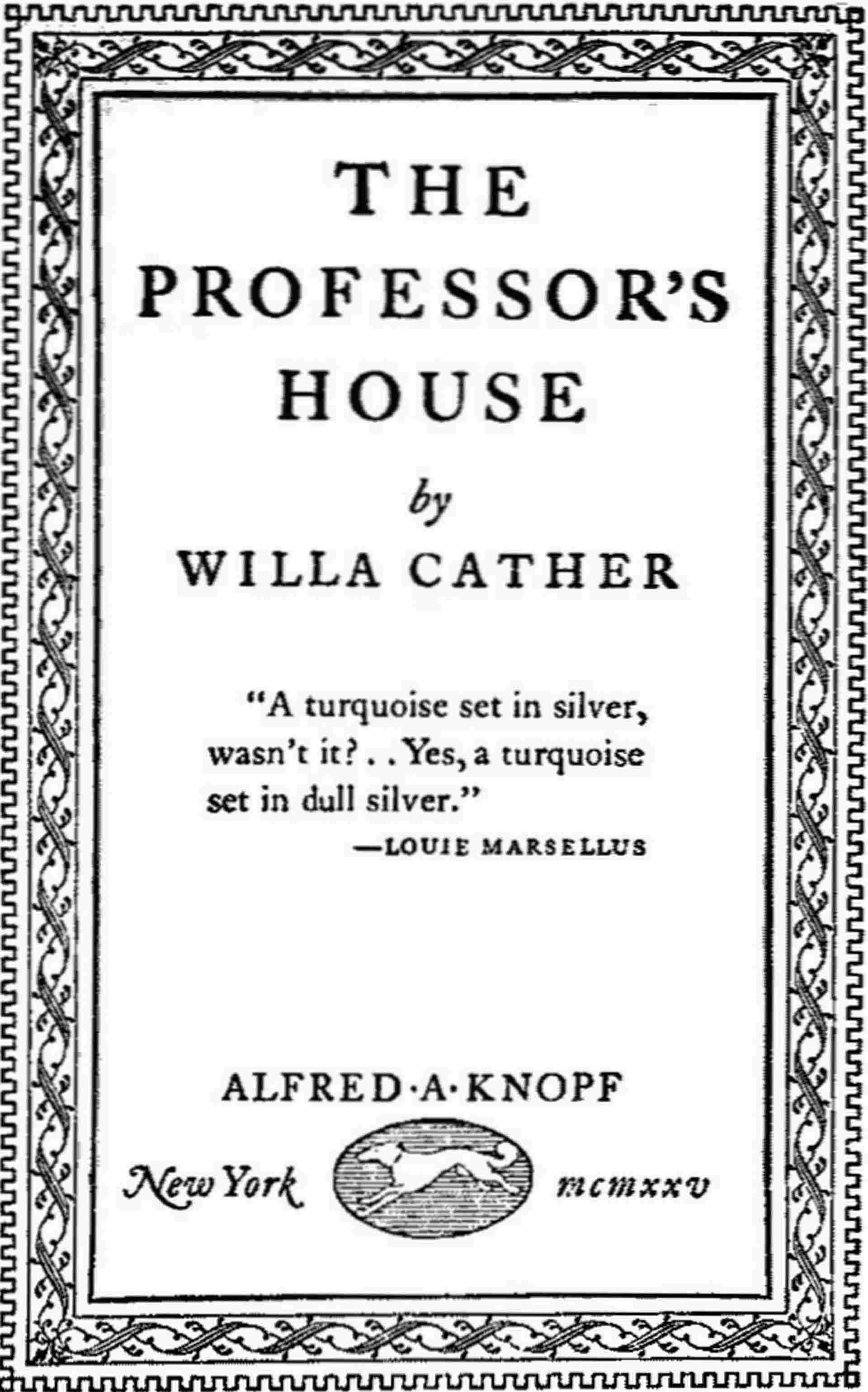 The Professor's House cover