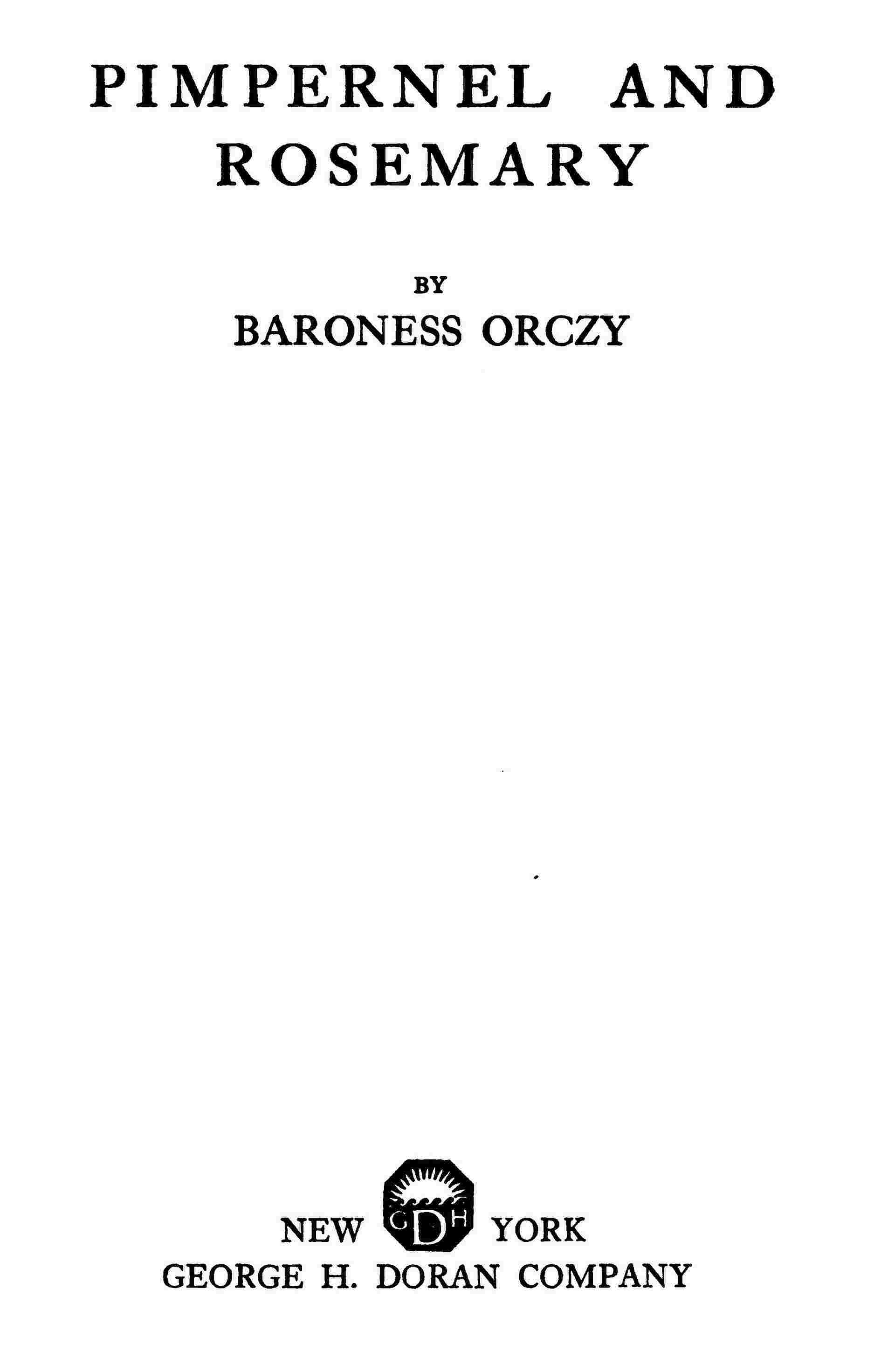 Pimpernel and Rosemary cover