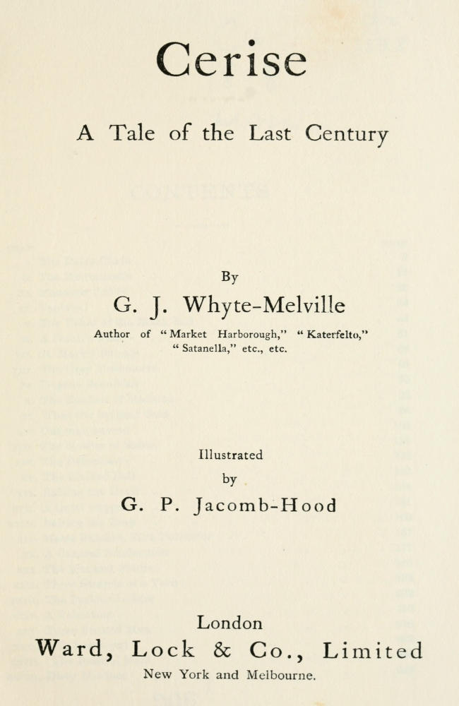 Cerise: A Tale of the Last Century cover