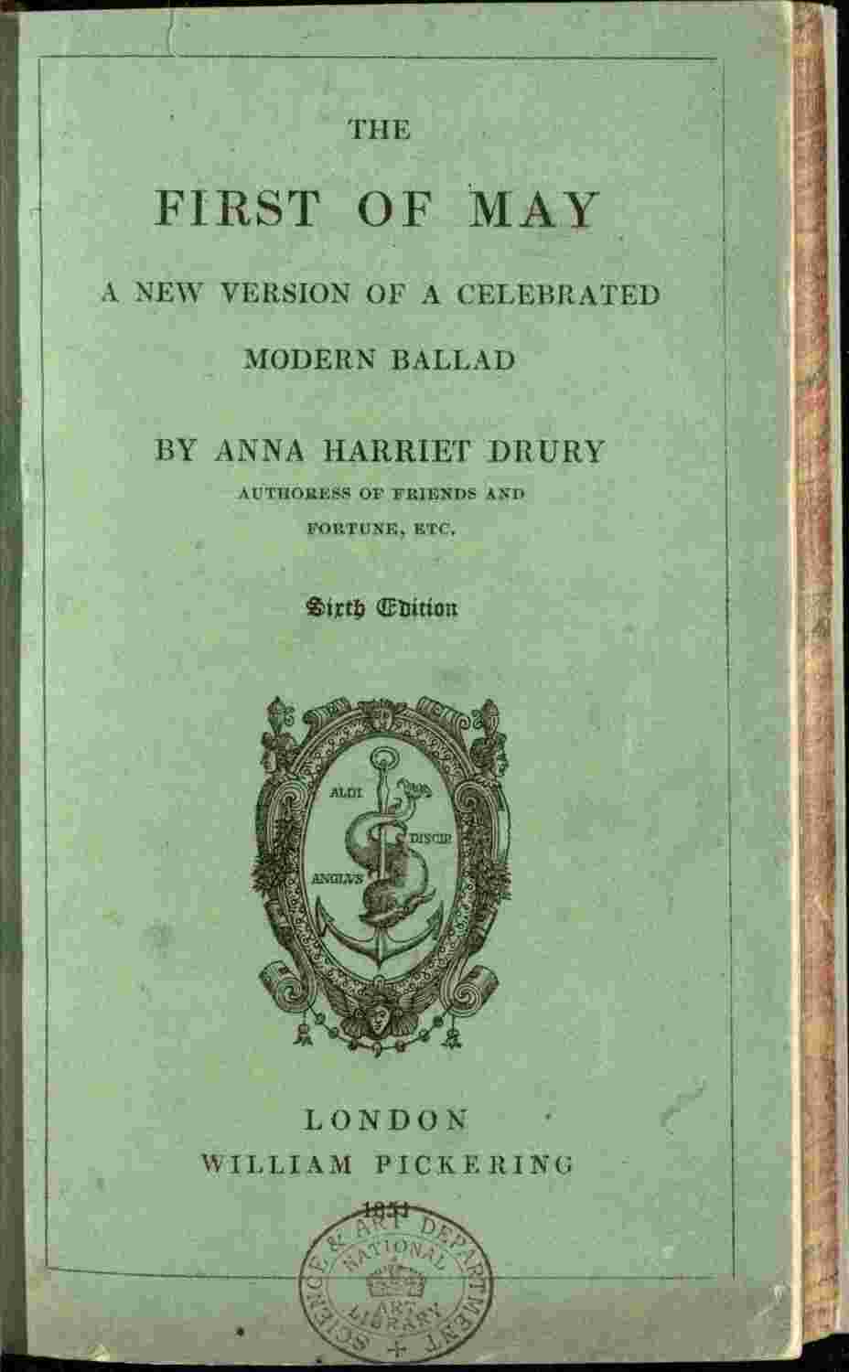 The first of May: a new version of a celebrated modern ballad / sixth edition cover