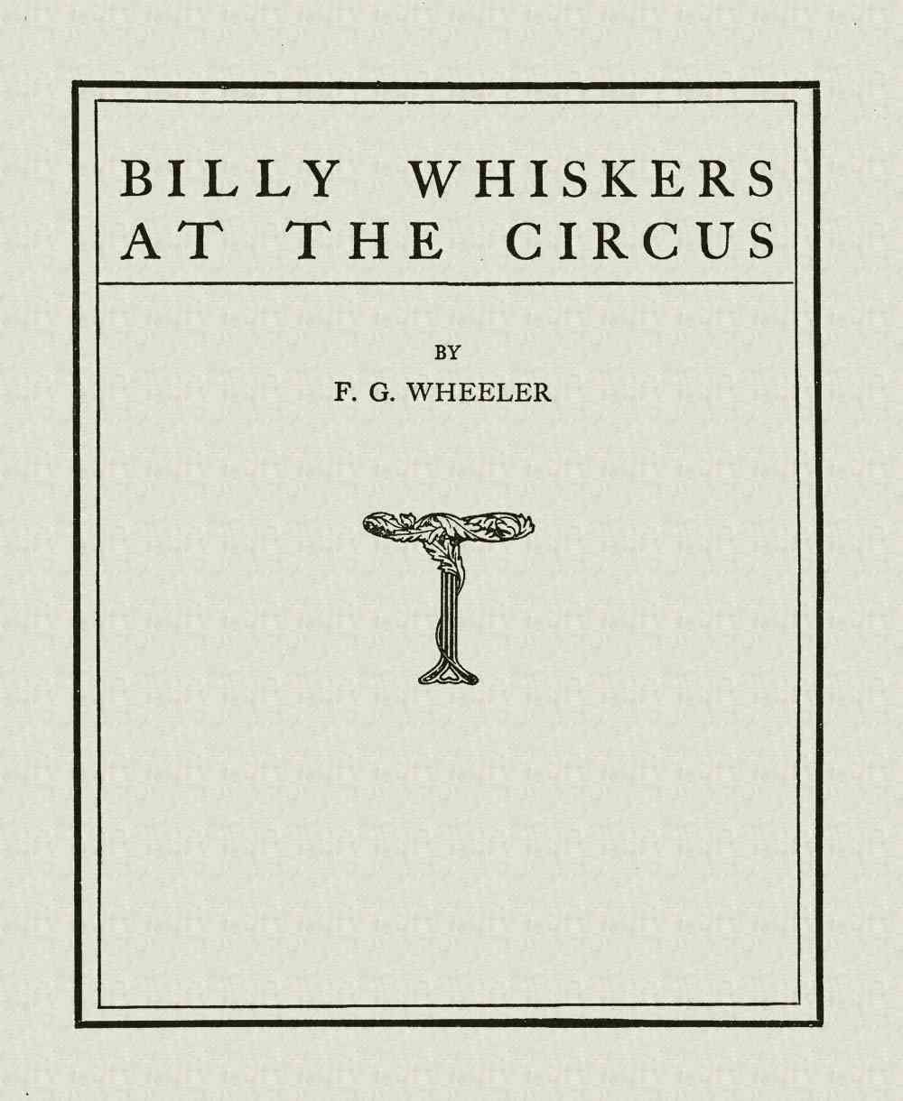 Billy Whiskers at the Circus cover
