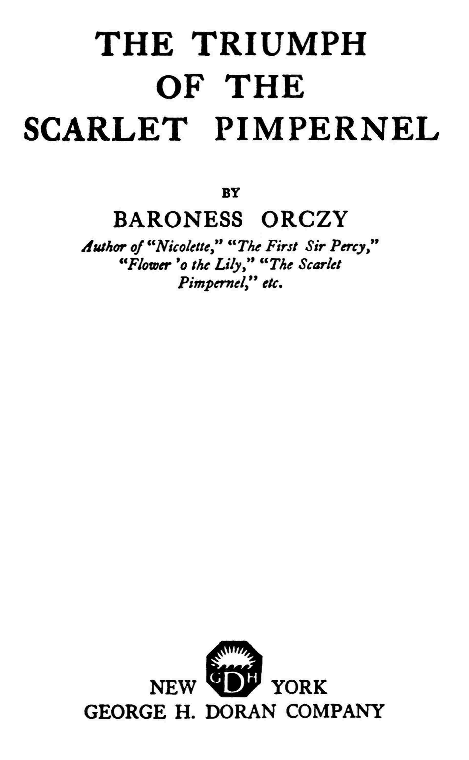 The Triumph of the Scarlet Pimpernel cover