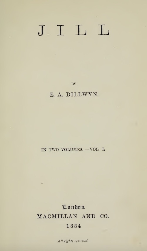 Jill, Vol. 1 (of 2) cover