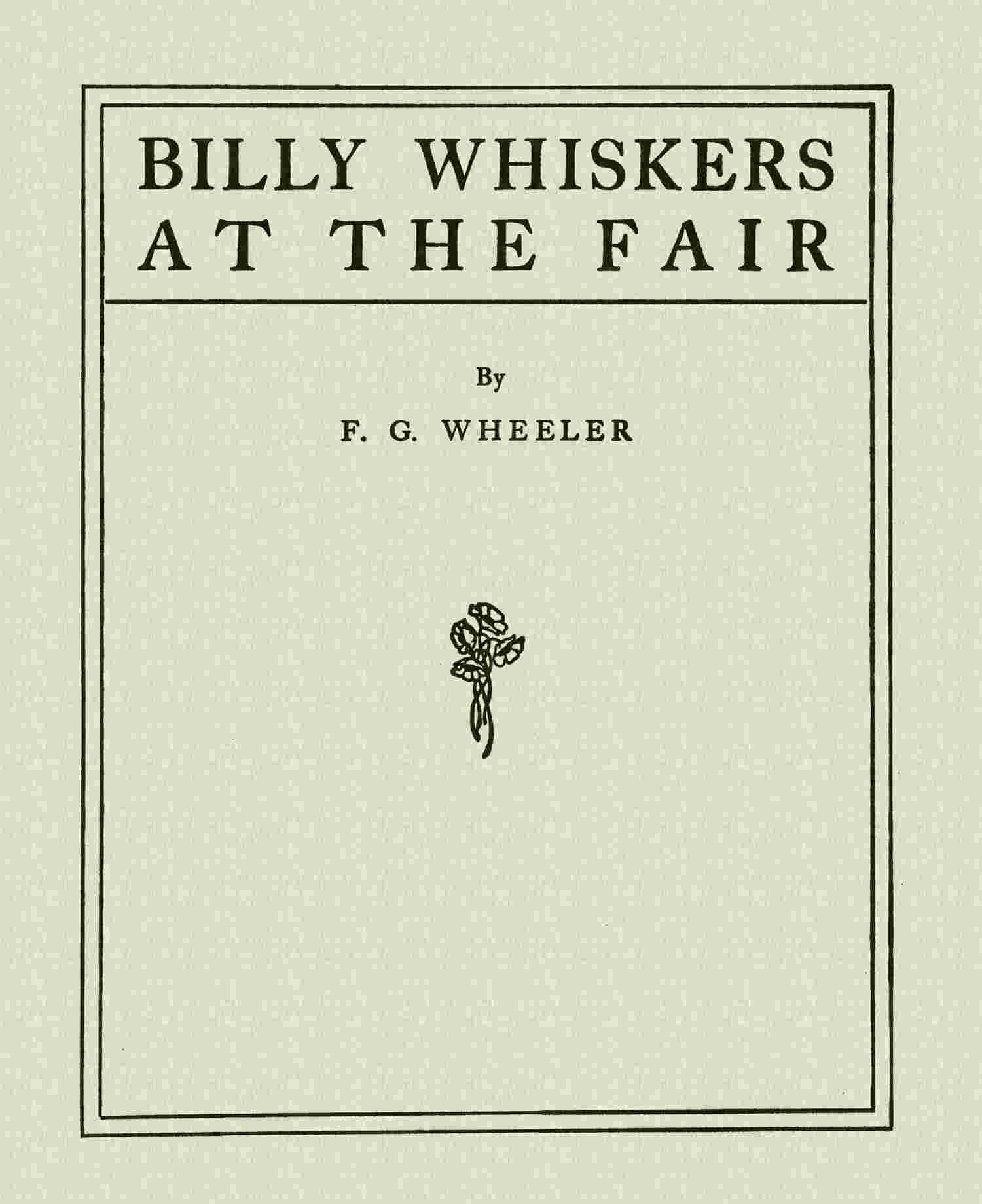 Billy Whiskers at the Fair cover
