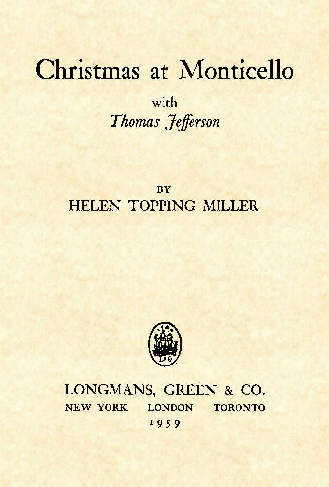 Christmas at Monticello with Thomas Jefferson cover