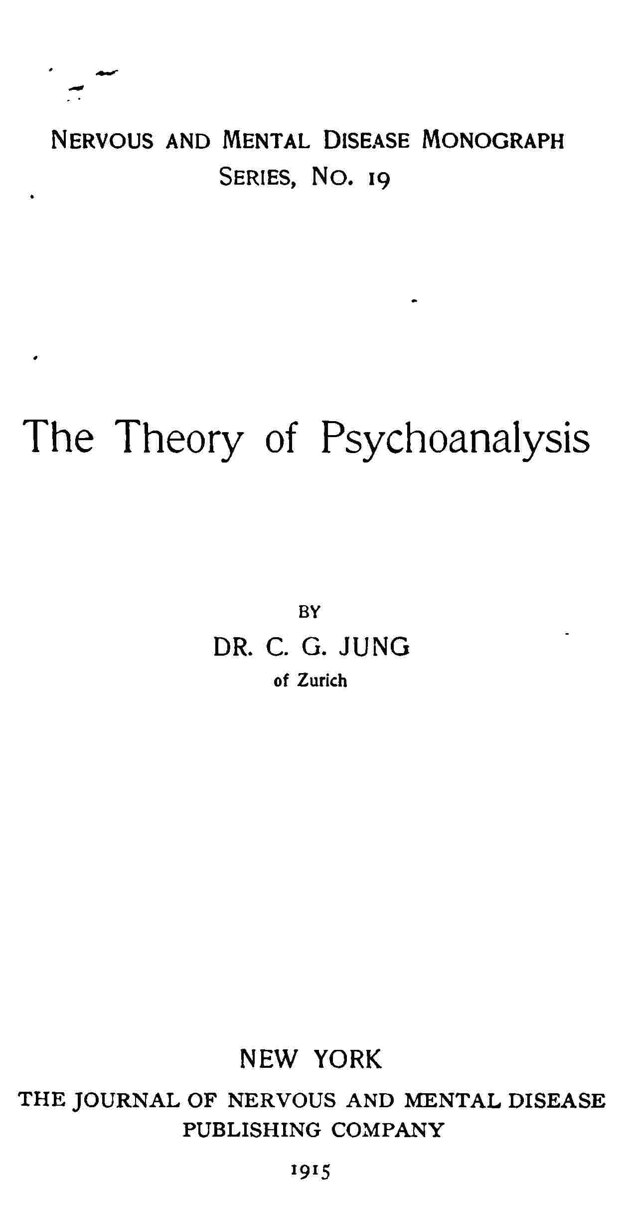 The Theory of Psychoanalysis cover