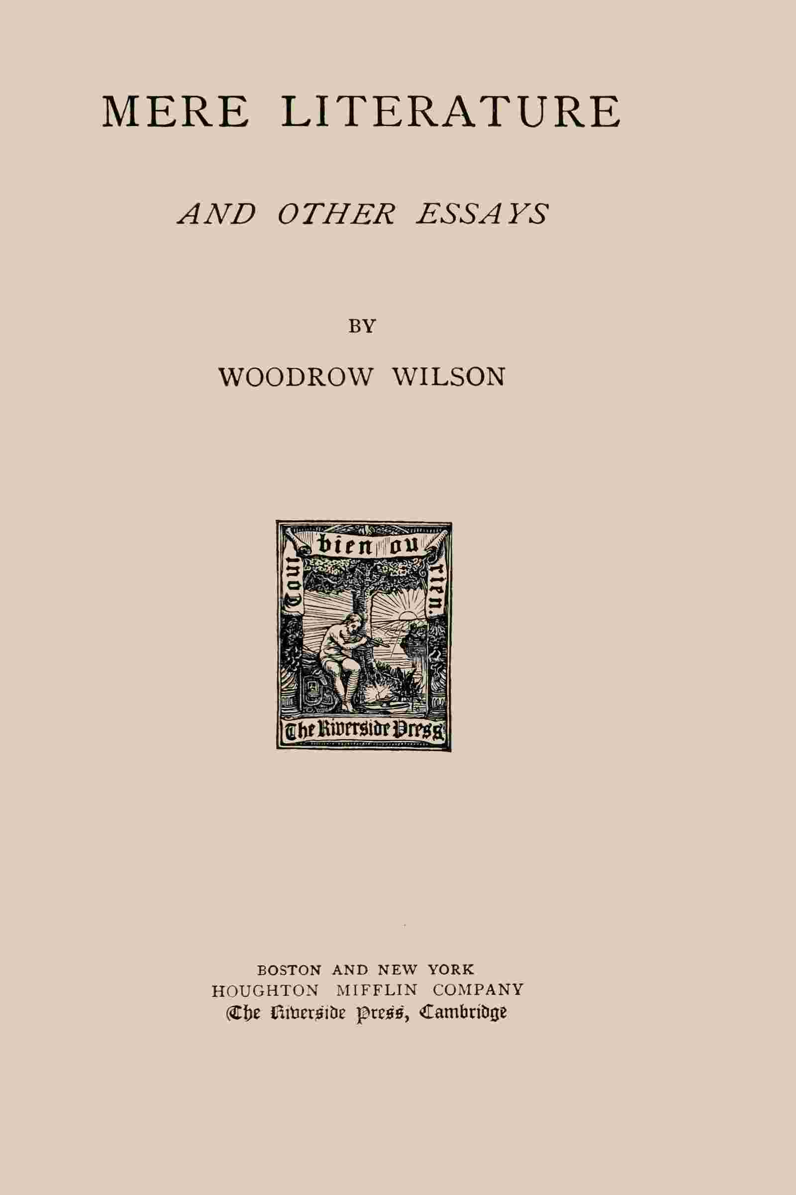 Mere literature, and other essays cover