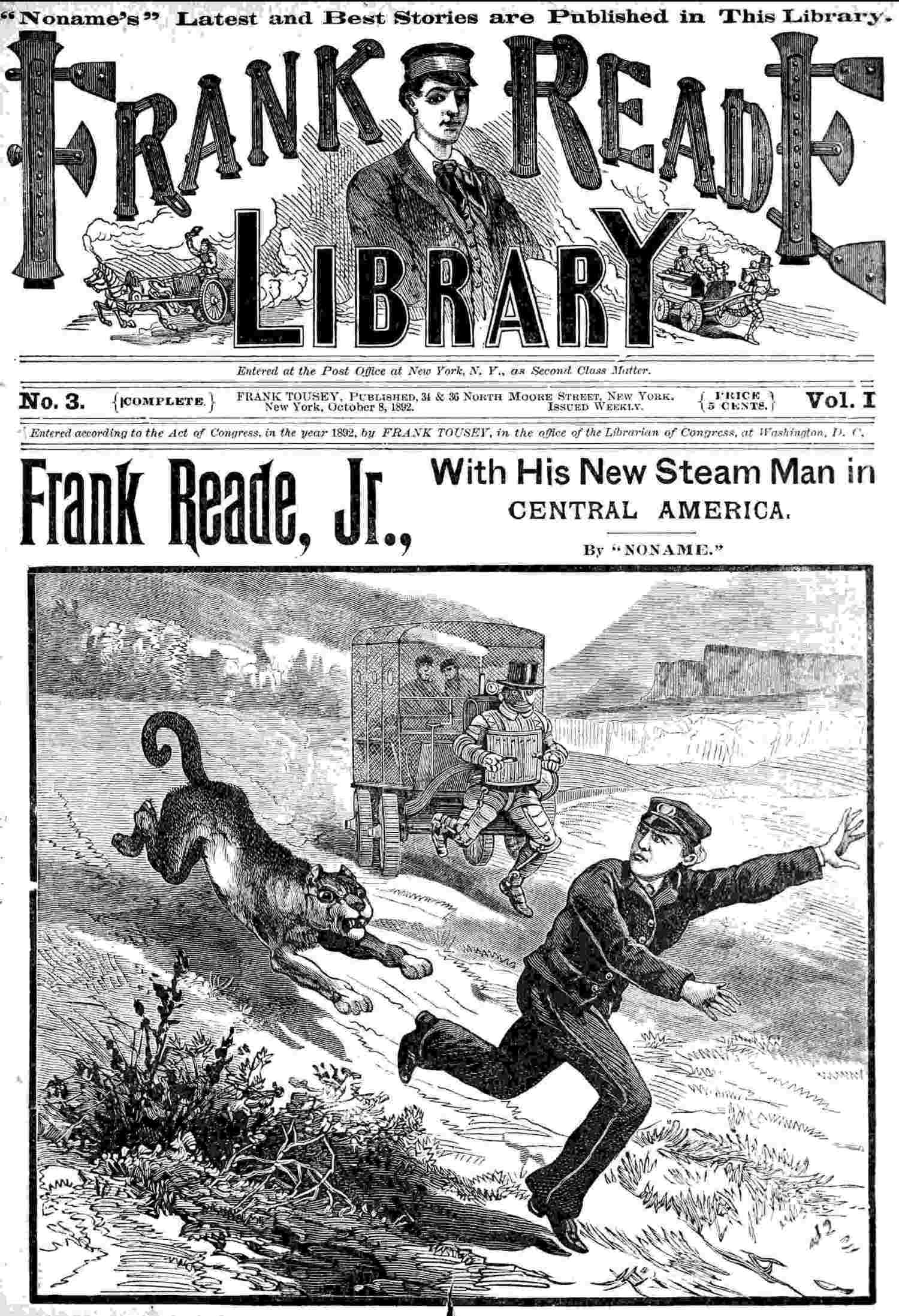 Frank Reade, Jr., With His New Steam Man in Central America cover
