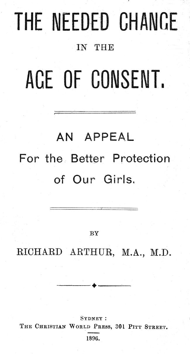 The Needed Change in the Age of Consent / An Appeal For the Better Protection of Our Girls cover